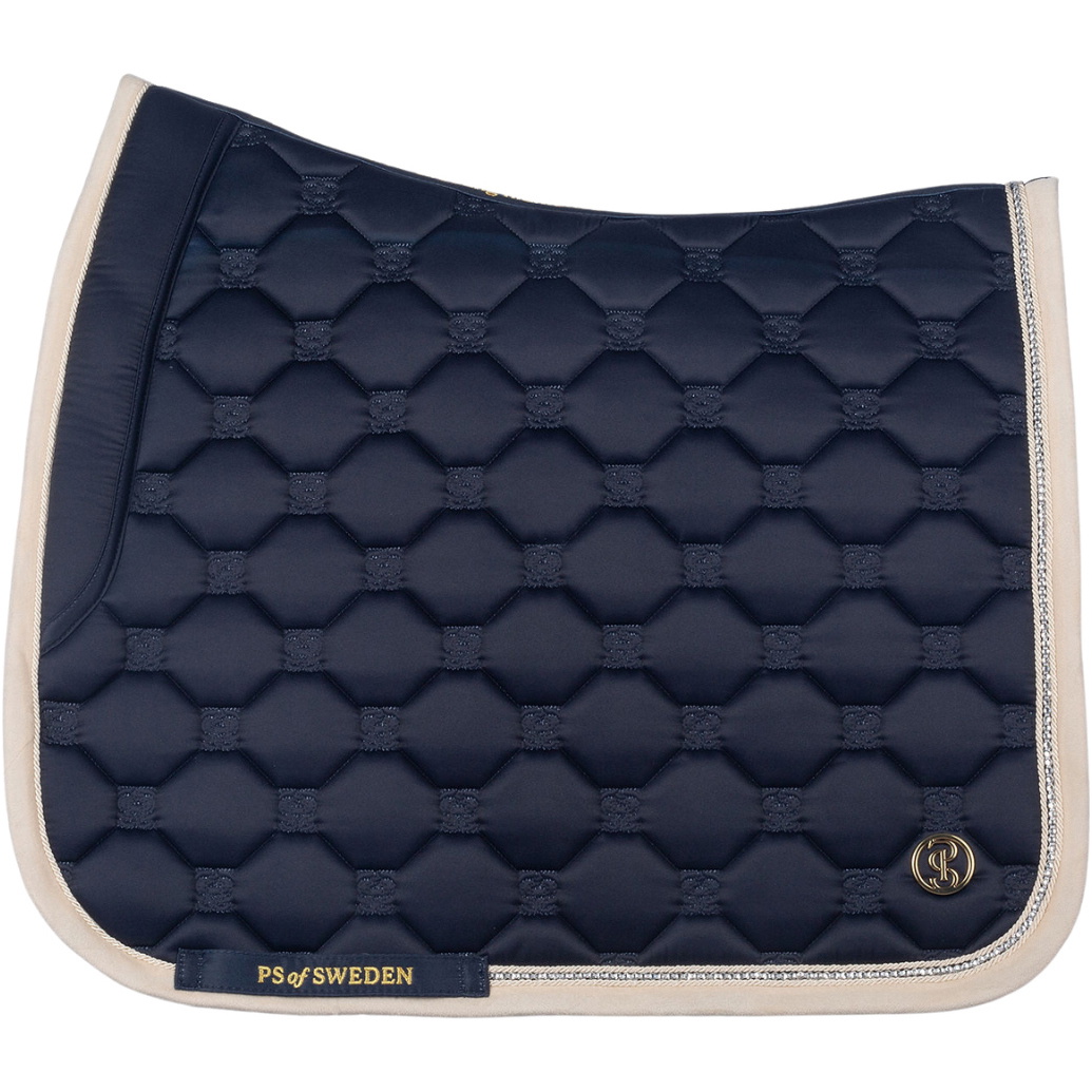 2025 PS Of Sweden Vintage Monogramm Dressur Sattel Pad 1110 - 120 - 591 - Navy